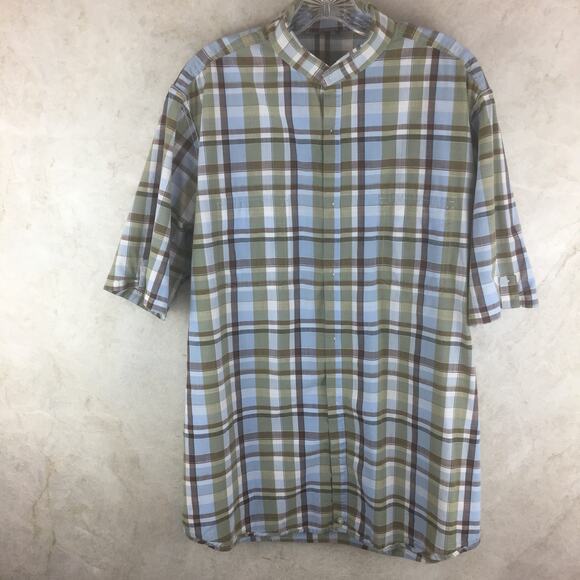 Claiborne Plaid Short-Sleeve Button-Up Shirt Men's Size LT (Large Tall) - Picture 6 of 16